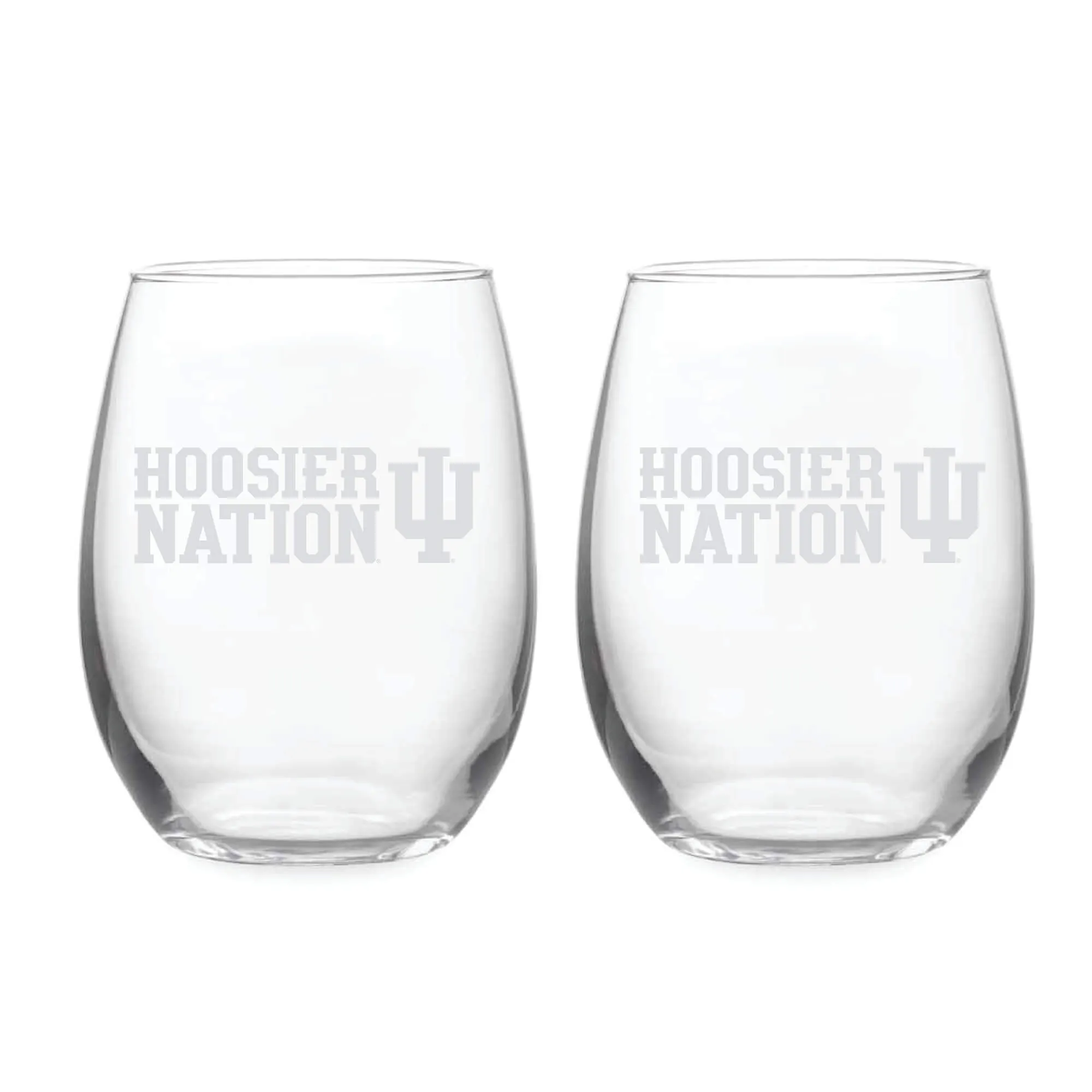 21oz Indiana Hoosiers Etched Slogan Stemless 2 Pack