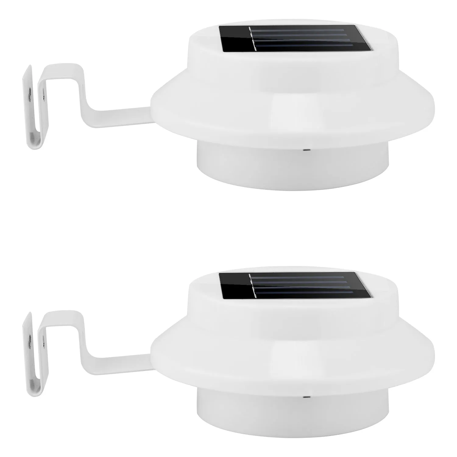 2Pcs Solar Powered Gutter Lights Outdoor IP65 Waterproof Dusk to Dawn Sensor Security Lamps Solar Wall Fence Yard Lamps