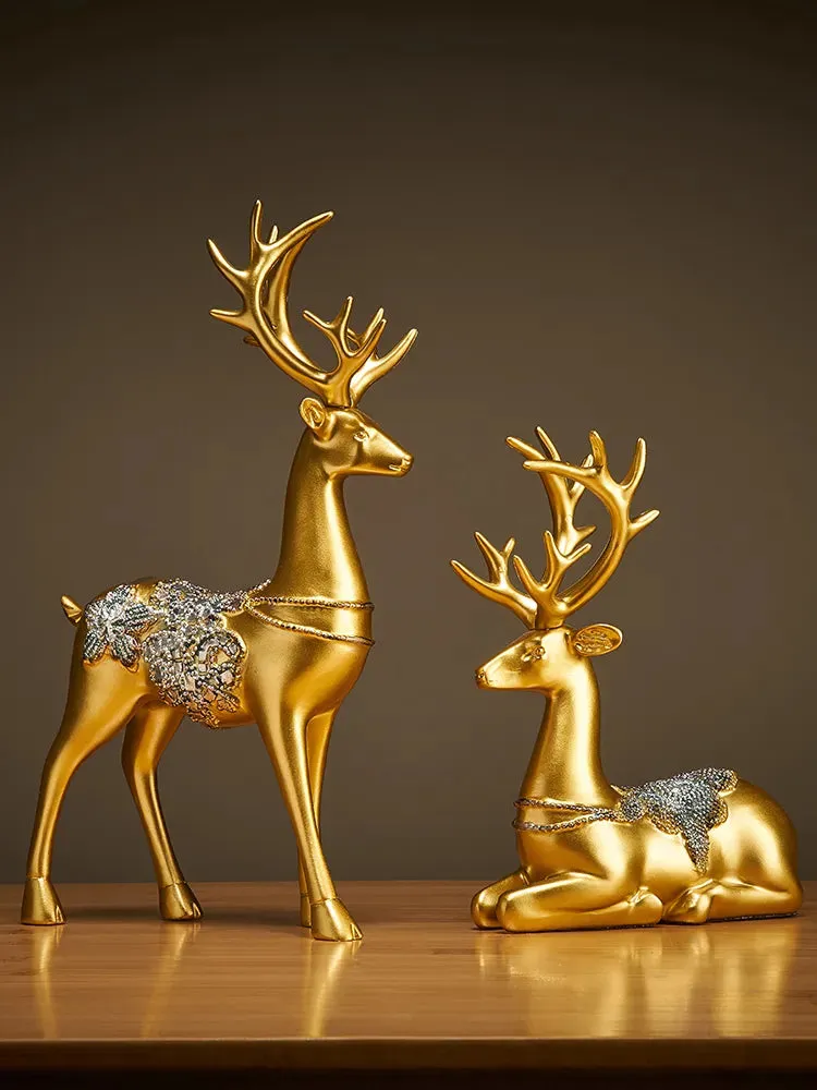 2pScandinavian Deer Decoration Porch Cabinet Decoration Living Room TV Cabinet Room Decoration Small Furniture Housewarming Gift