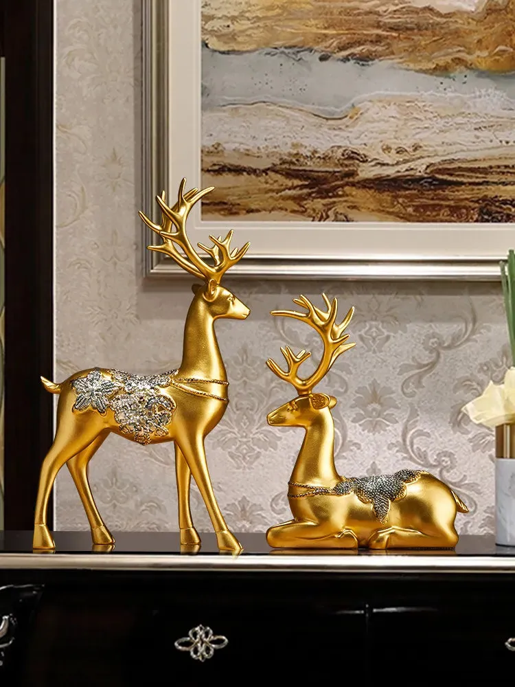 2pScandinavian Deer Decoration Porch Cabinet Decoration Living Room TV Cabinet Room Decoration Small Furniture Housewarming Gift