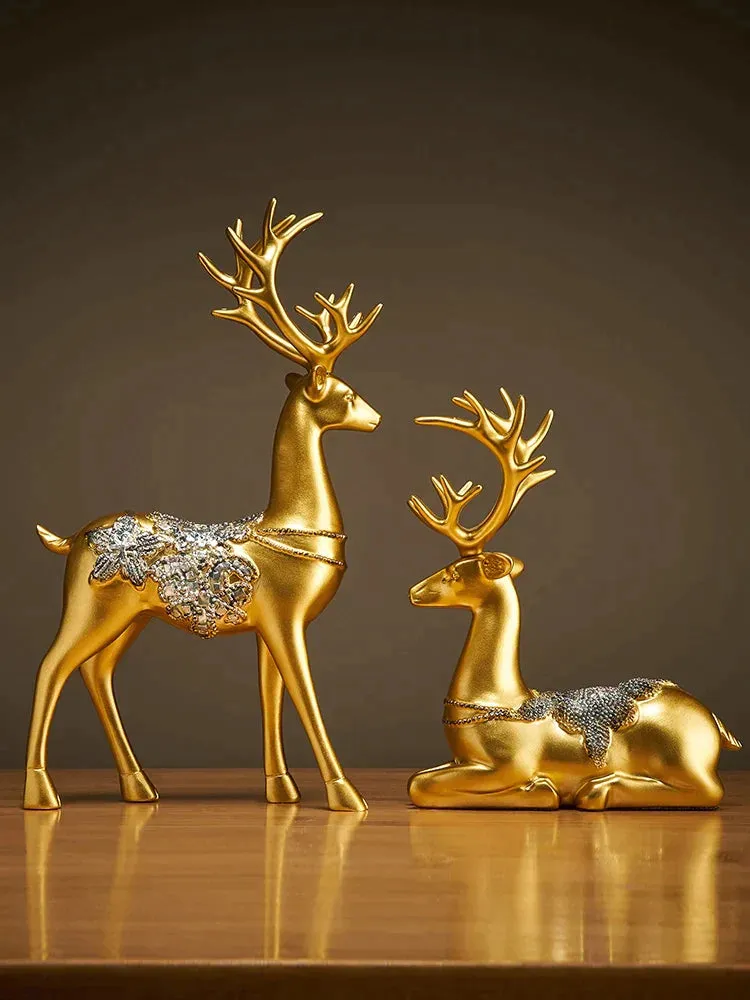 2pScandinavian Deer Decoration Porch Cabinet Decoration Living Room TV Cabinet Room Decoration Small Furniture Housewarming Gift