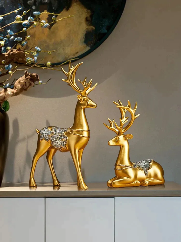 2pScandinavian Deer Decoration Porch Cabinet Decoration Living Room TV Cabinet Room Decoration Small Furniture Housewarming Gift