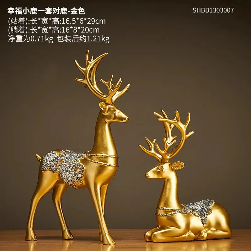 2pScandinavian Deer Decoration Porch Cabinet Decoration Living Room TV Cabinet Room Decoration Small Furniture Housewarming Gift