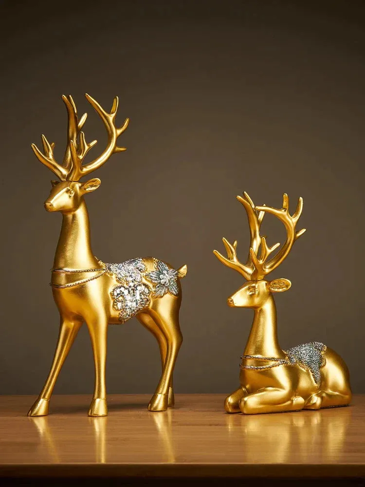 2pScandinavian Deer Decoration Porch Cabinet Decoration Living Room TV Cabinet Room Decoration Small Furniture Housewarming Gift