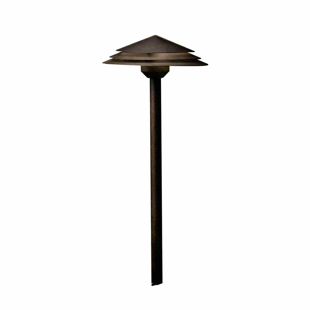 2W 168 Lumens LED Round Tiered Path Light 2700K Aged Bronze