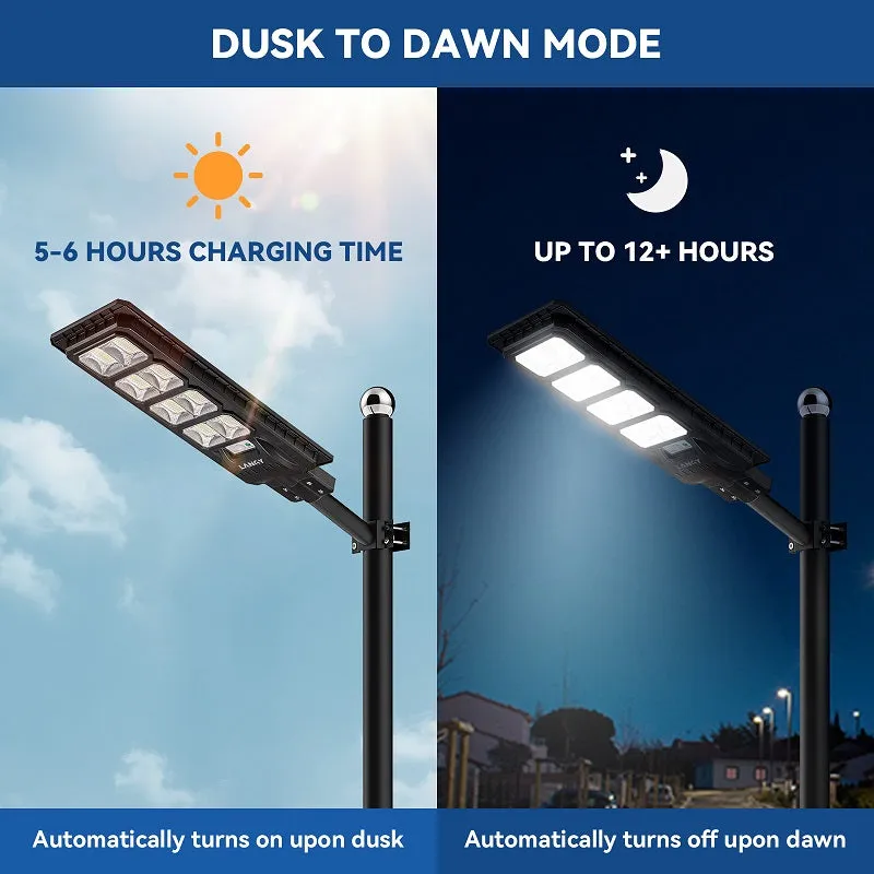 3 PACK 200W solar street lights 20000 lumens