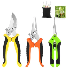 3-Pack Wevove Stainless Steel Pruning Shears