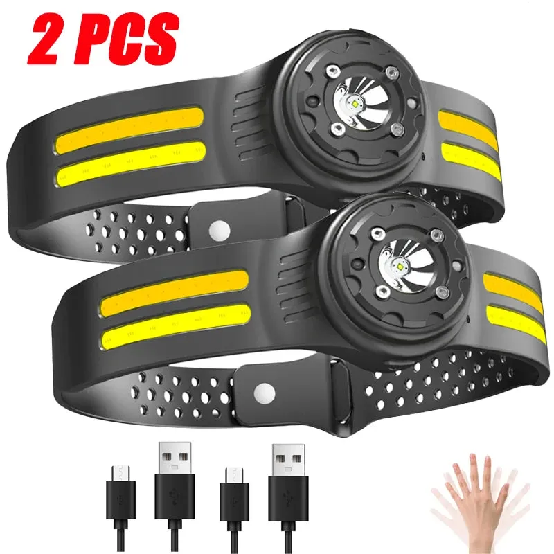 3000LM Rechargeable LED Sensor Headlamp XPE COB Headlight Led Head Torch Camping Search Light Head Flashlight Fishing Lantern