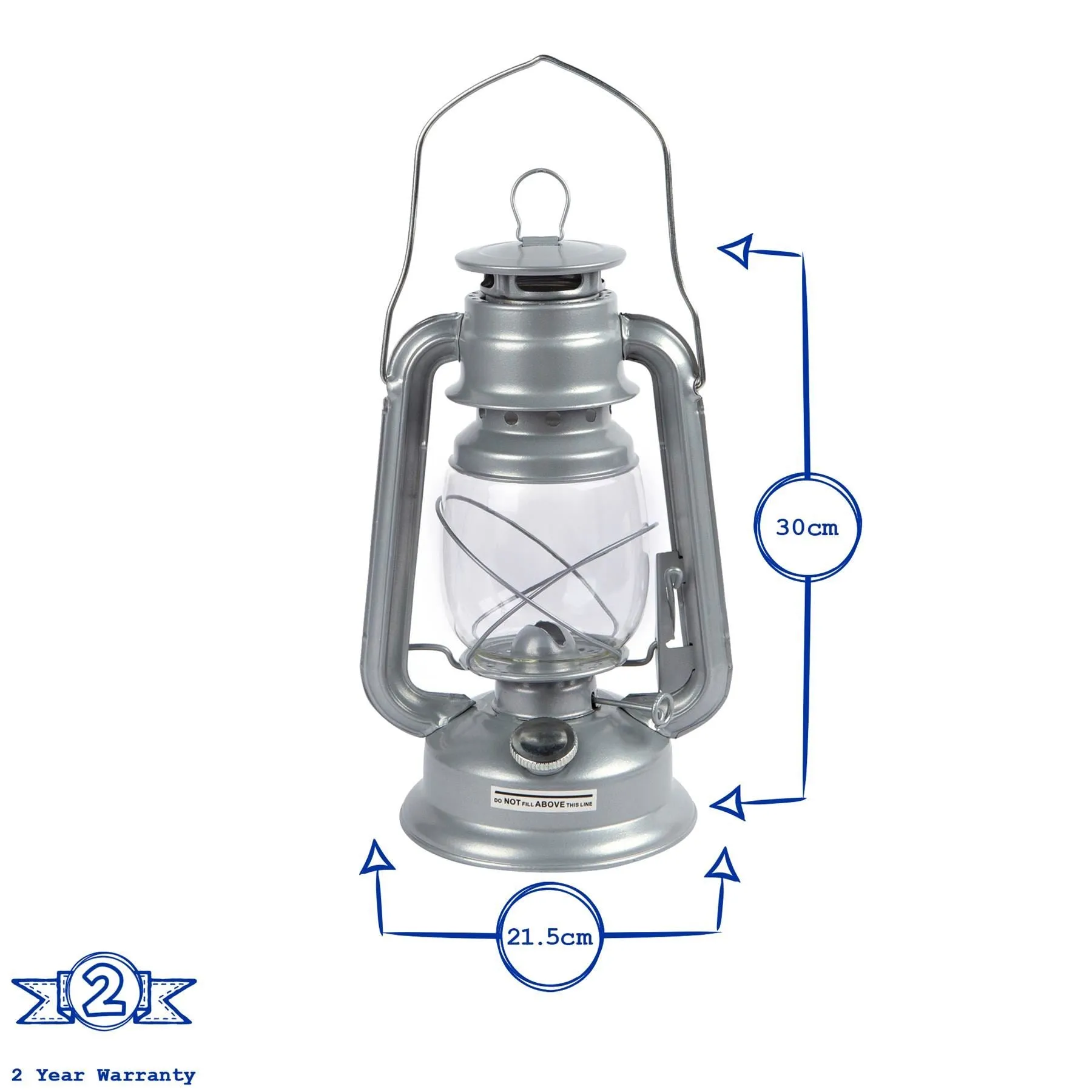 30cm Paraffin Metal Hurricane Lantern - By Redwood