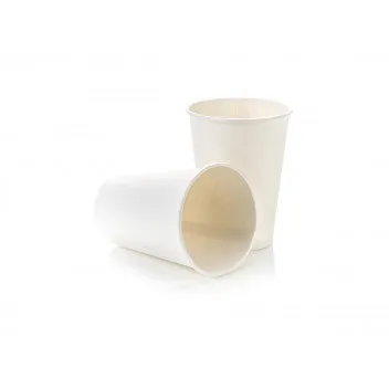 350ml Paper Coffee Cup Single Wall White 10Pack with White Sip Lid 350ml