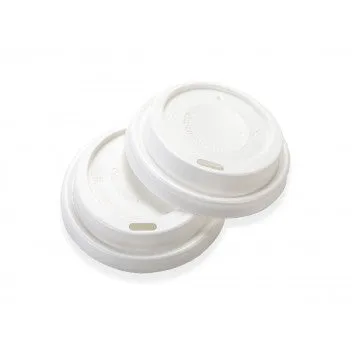 350ml Paper Coffee Cup Single Wall White 10Pack with White Sip Lid 350ml