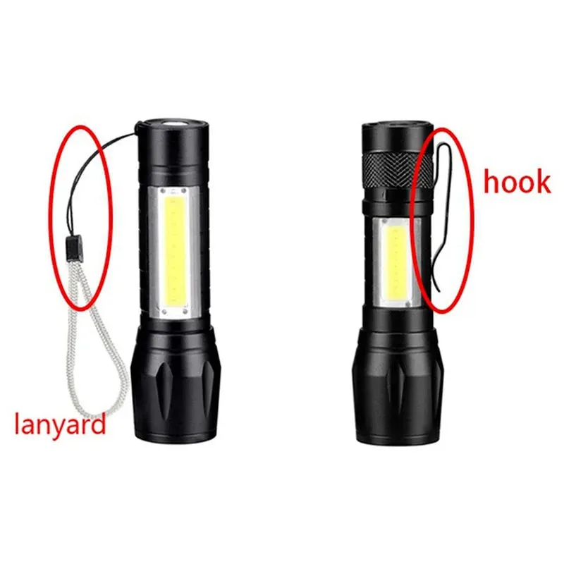 4PC High Power Rechargeable LED Flashlight Mini Zoom Torch Outdoor Camping Strong Lamp Lantern Waterproof Tactical Flashlight