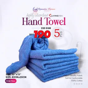 5 PCs Hand Towel (Blue)