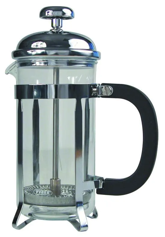 6 Cup Cafetiere Chrome Pyrex 26oz 800ml