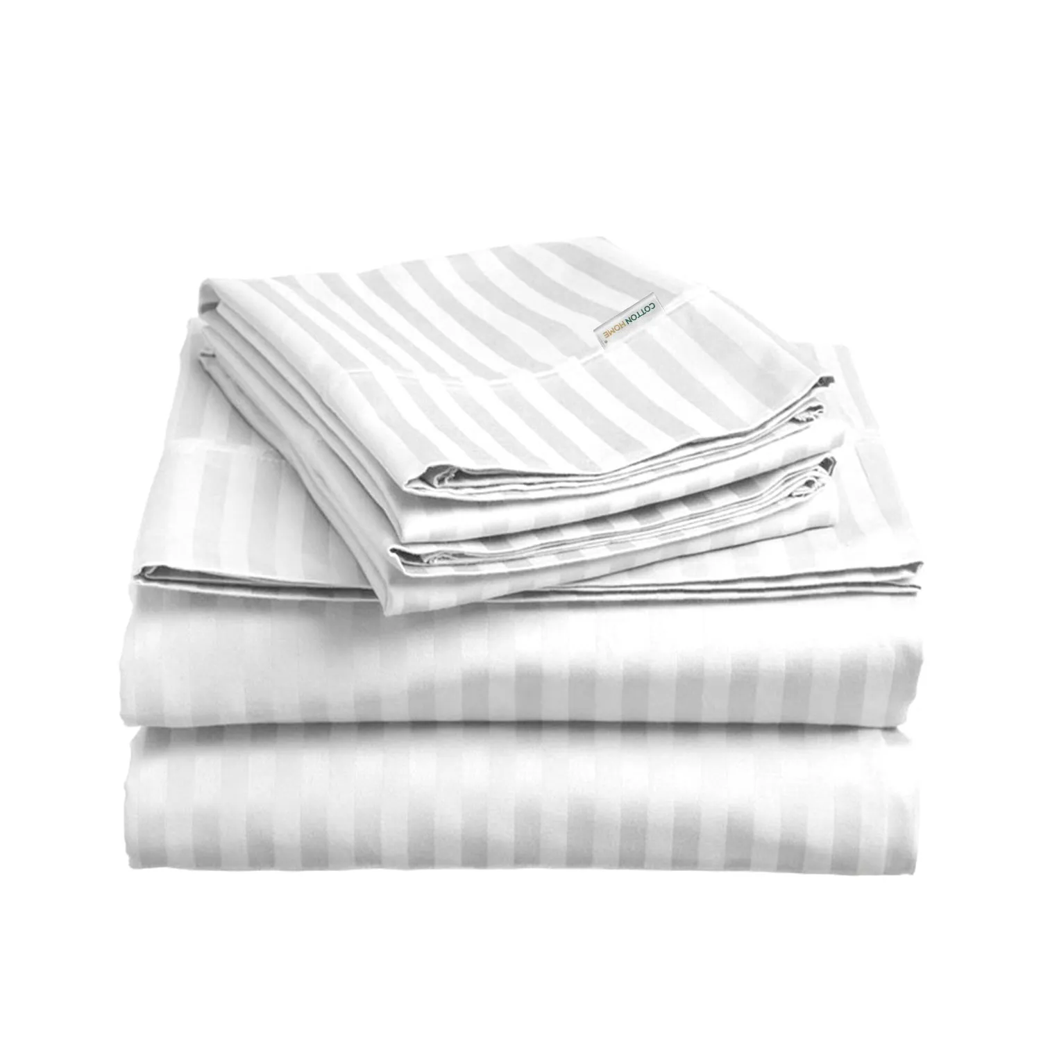 6 Piece Duvet Cover Set 220x240cm Queen - White Stripe