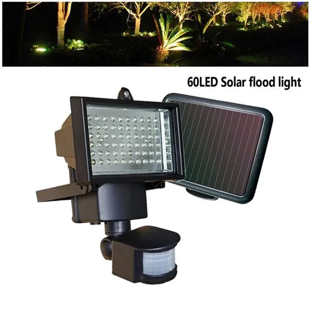 60 LED Garden Outdoor Solar Powerd Motion Sensor Light Security Flood Lamp