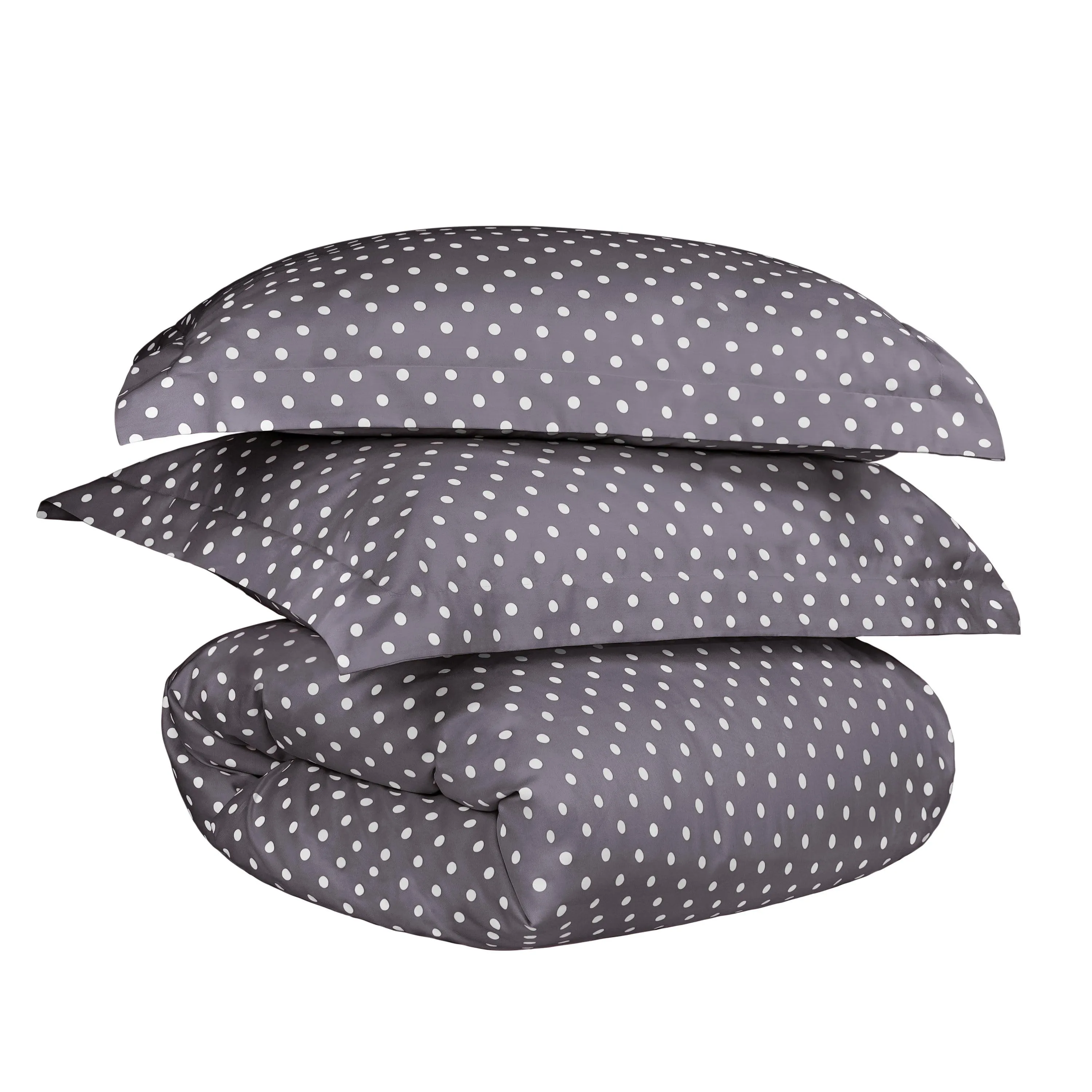 600 Thread Count Cotton Blend Polka Dot Plush Duvet Cover Set