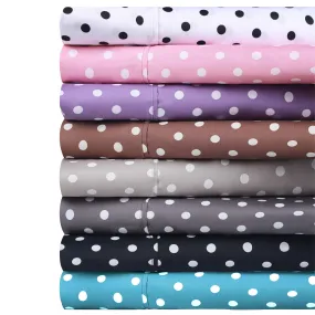 600 Thread Count Cotton Blend Polka Dot Plush Duvet Cover Set