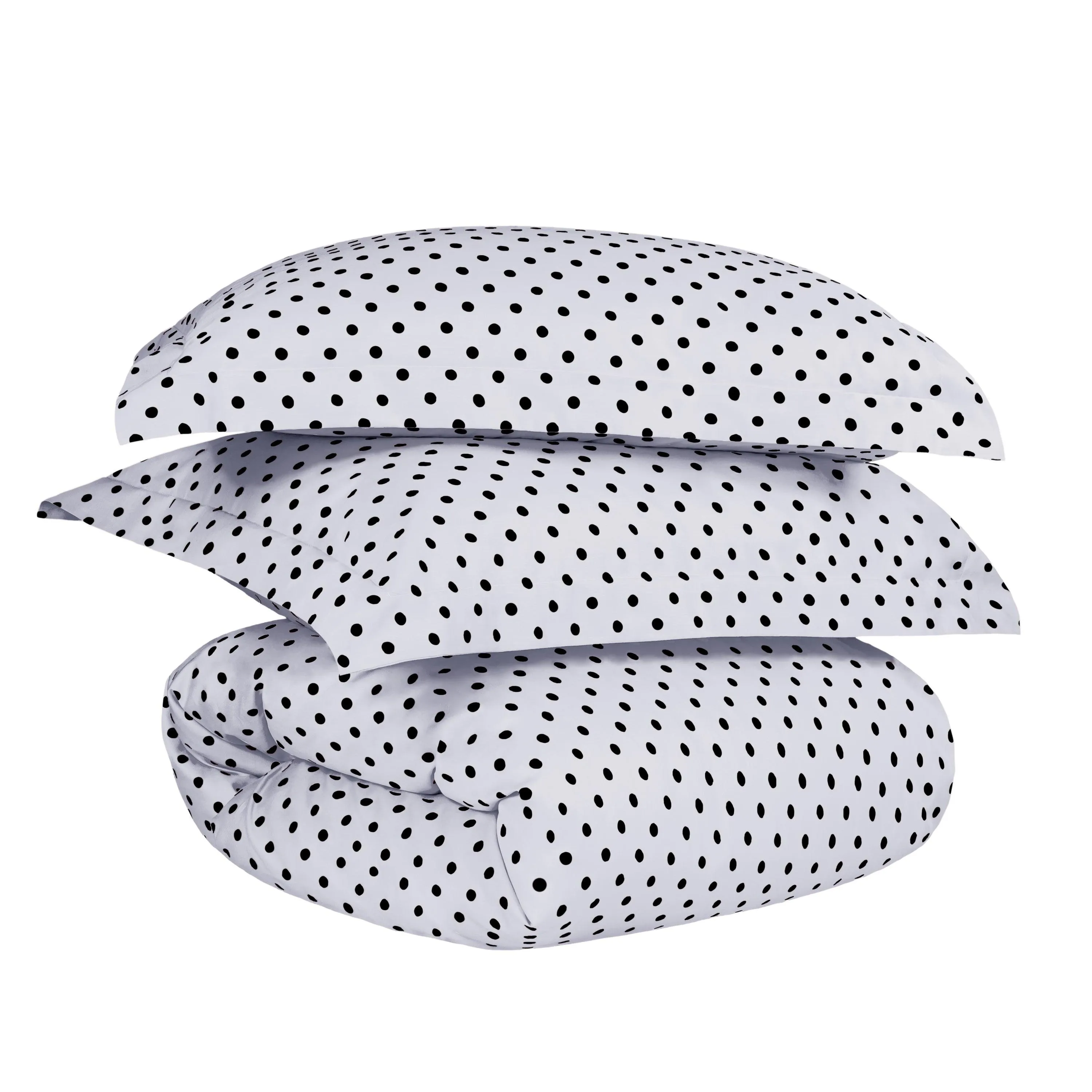 600 Thread Count Cotton Blend Polka Dot Plush Duvet Cover Set