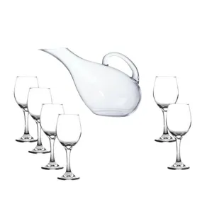 7 Piece Glass Wine Decanter Set