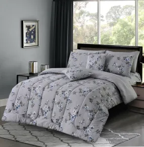 8 PCs Winter Comforter Set-Blue Texture