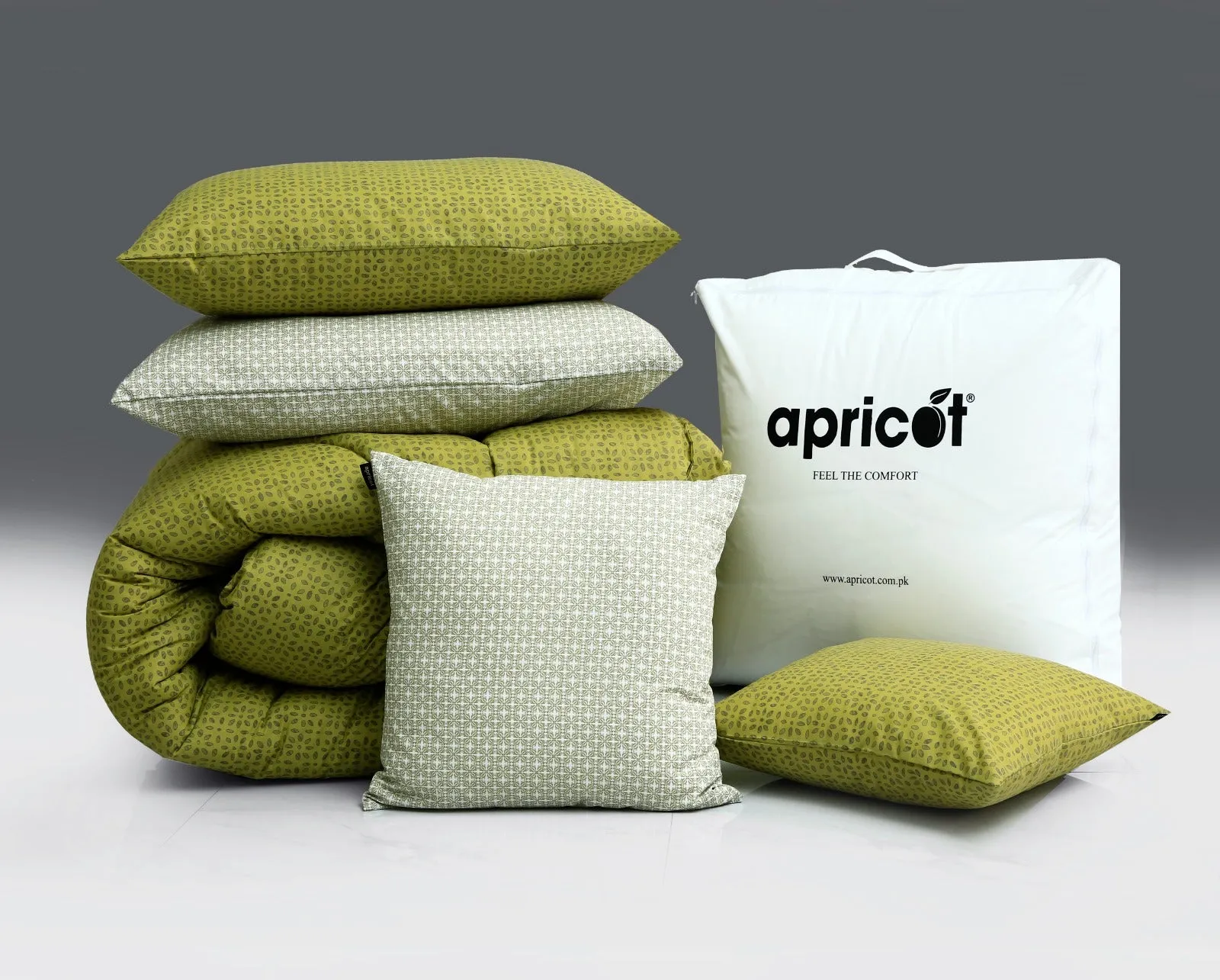 8 PCs Winter Comforter Set-Lime Texture