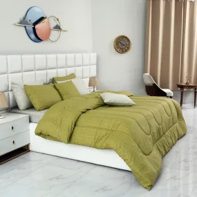 8 PCs Winter Comforter Set-Lime Texture