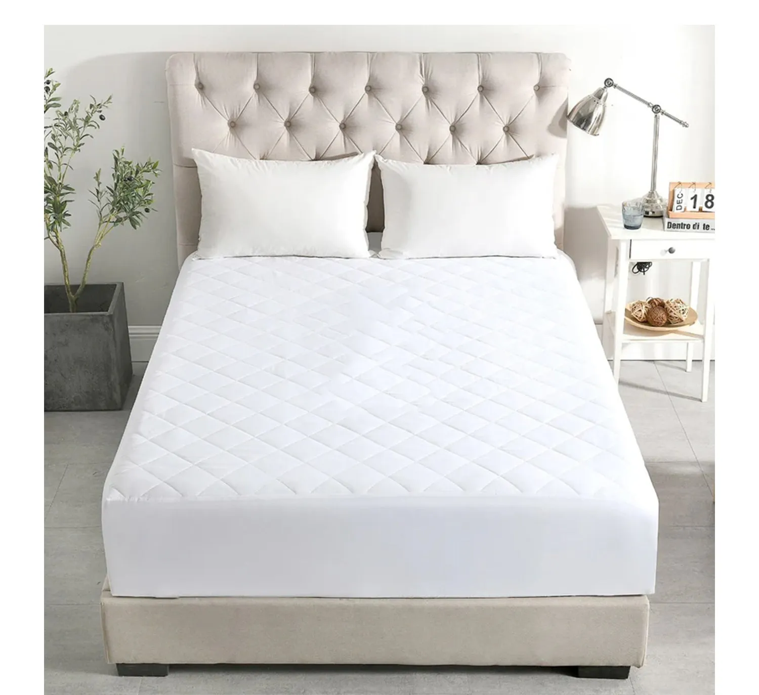 80242601, Rasberrie, Microfiber Waterproof Mattress Pad - Queen- Asstd