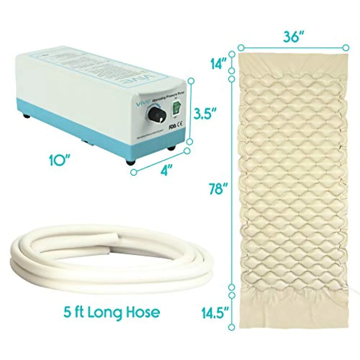 Alternating Pressure Pad - Includes Mattress Pad and Electric Pump System