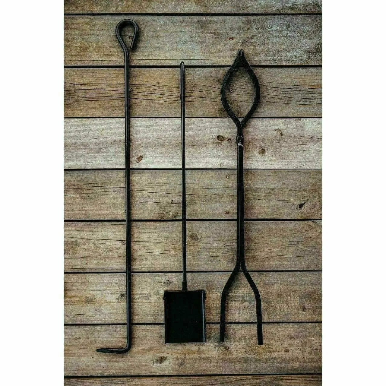 Amish Fire Tools -Ash Shovel, Fire Poker & Log Tongs