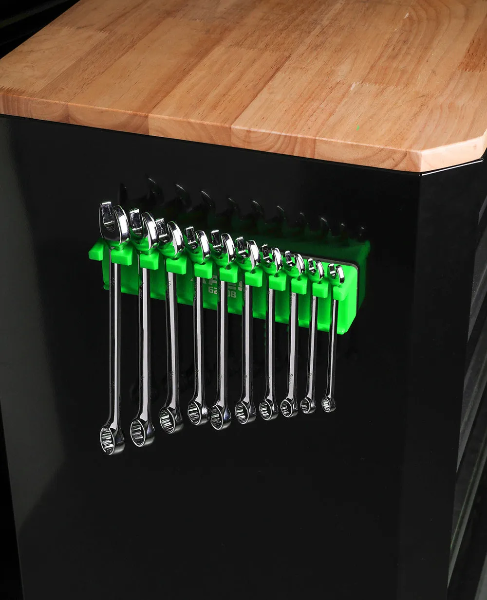 ARES 62057 - 10-Slot Green Magnetic Wrench Organizer