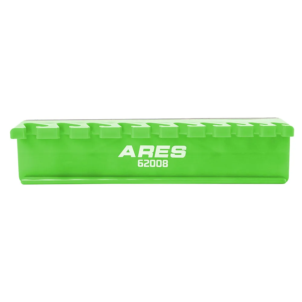 ARES 62057 - 10-Slot Green Magnetic Wrench Organizer