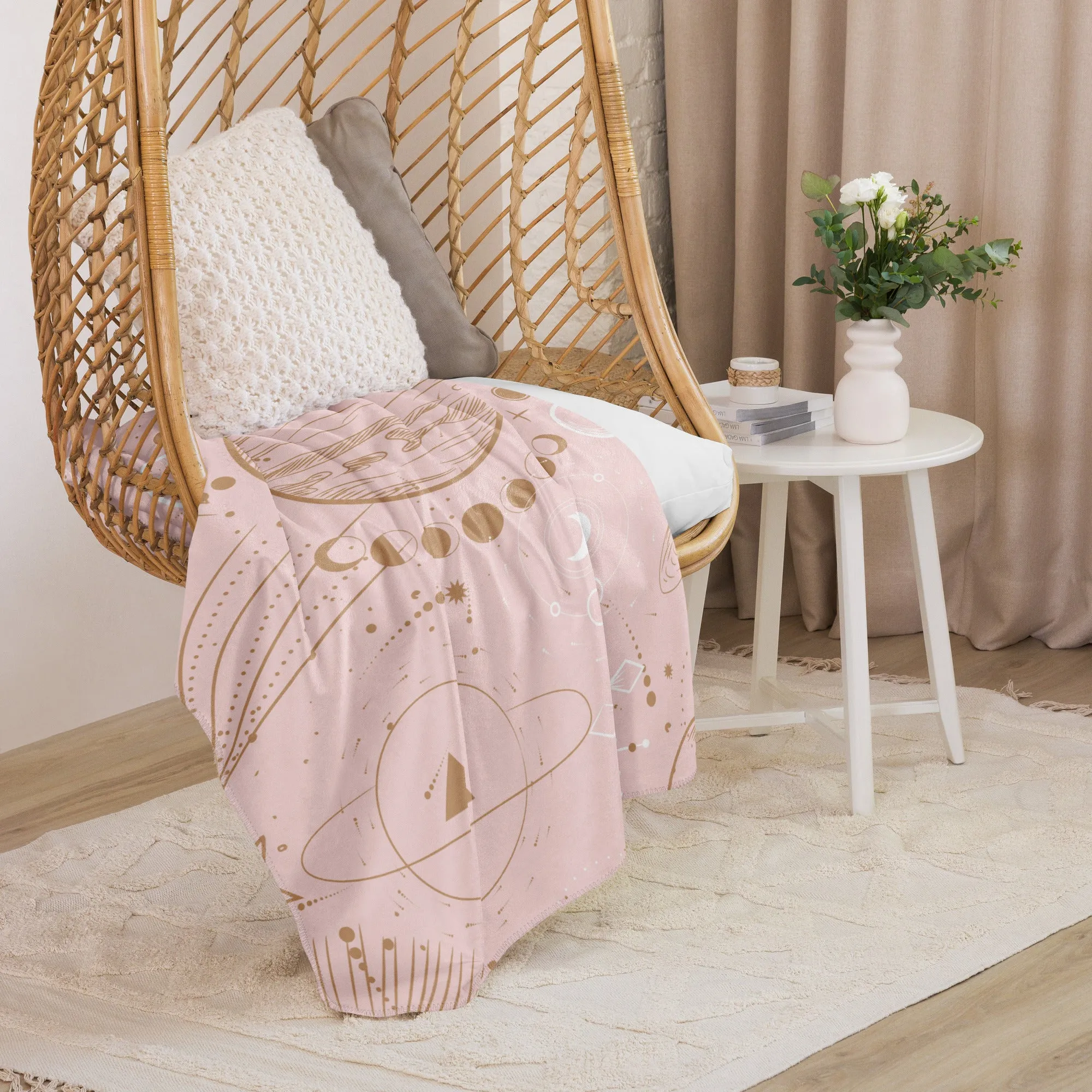 Astro Rose Gold Sherpa blanket lioness-love