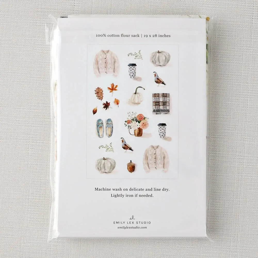 autumn tea towel