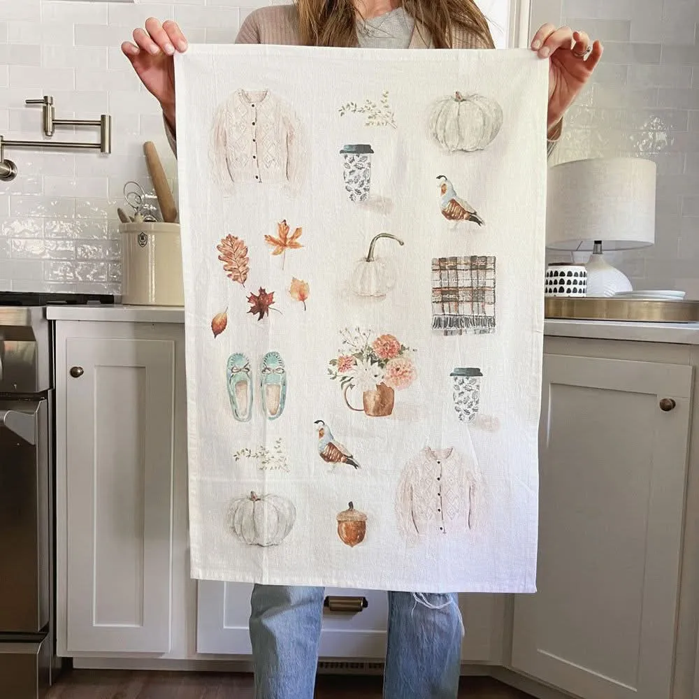 autumn tea towel