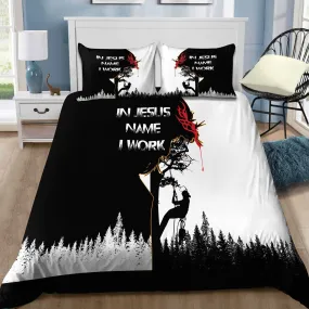 Awesome Arborist In Jesus Name I Work Jesus Bedding Set - Christian Bedding Sets