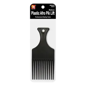 BLACK PLASTIC AFRO PIK MEDIUM (LIFT)