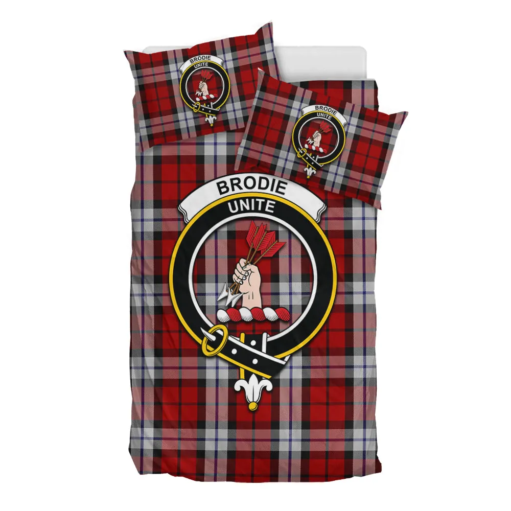 Brodie Dress Tartan Bedding Set with Family Crest