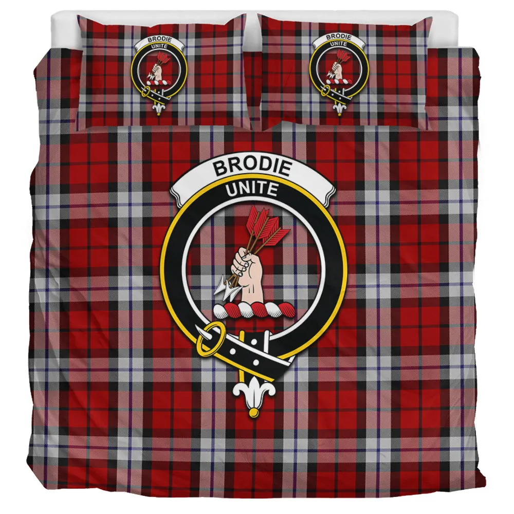 Brodie Dress Tartan Bedding Set with Family Crest