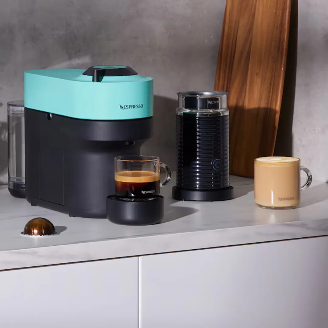 [Bundle Deal] Nespresso Vertuo Pop GCV2 (Aqua Mint) Coffee Machine & Aeroccino Milk Frother