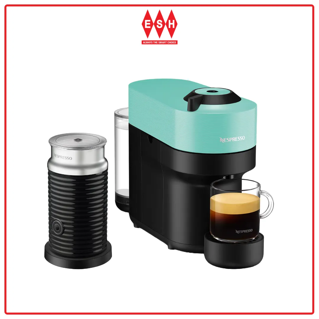 [Bundle Deal] Nespresso Vertuo Pop GCV2 (Aqua Mint) Coffee Machine & Aeroccino Milk Frother