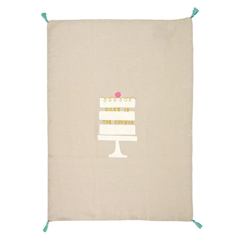 Cake is the Answer Tea Towel