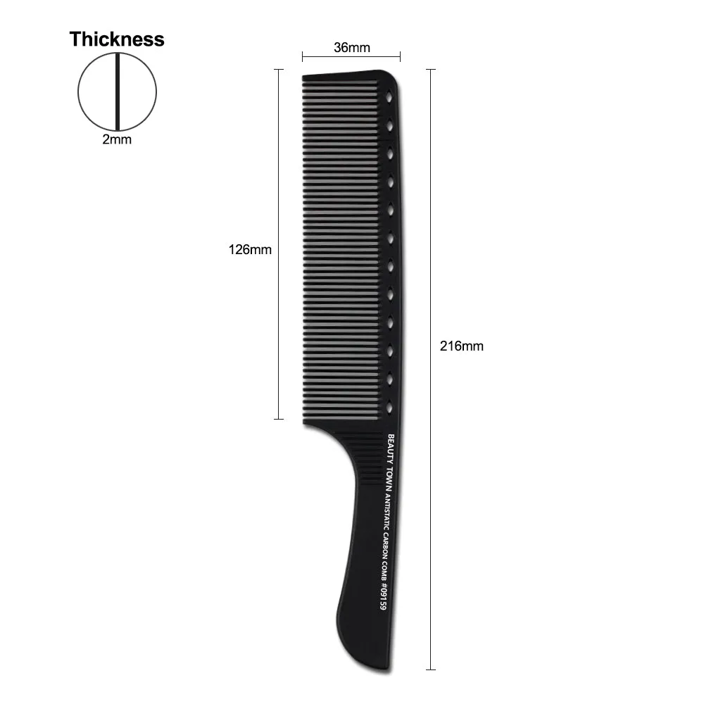 CARBON CLIPPER COMB (216 X 36 X 2 MM)