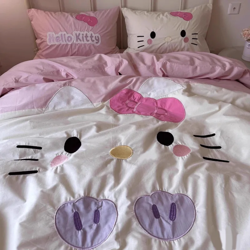 Cartoon Kitty Heart Bedding Sheets Set KI538