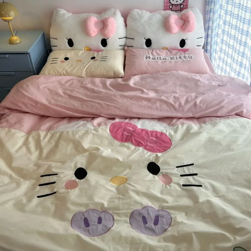 Cartoon Kitty Heart Bedding Sheets Set KI538