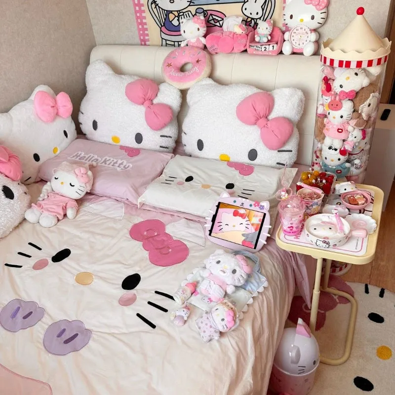 Cartoon Kitty Heart Bedding Sheets Set KI538