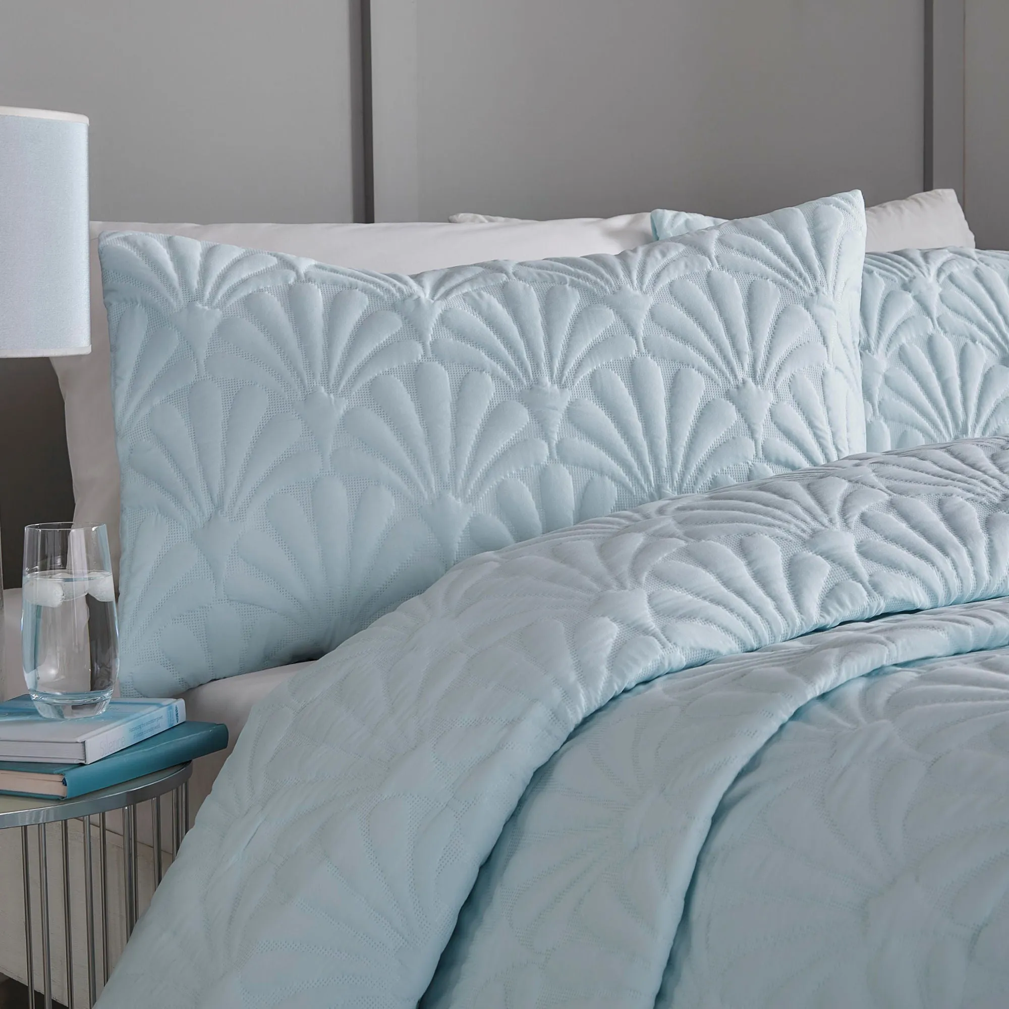 Cavali Duvet Cover Set by Serene in Duck Egg