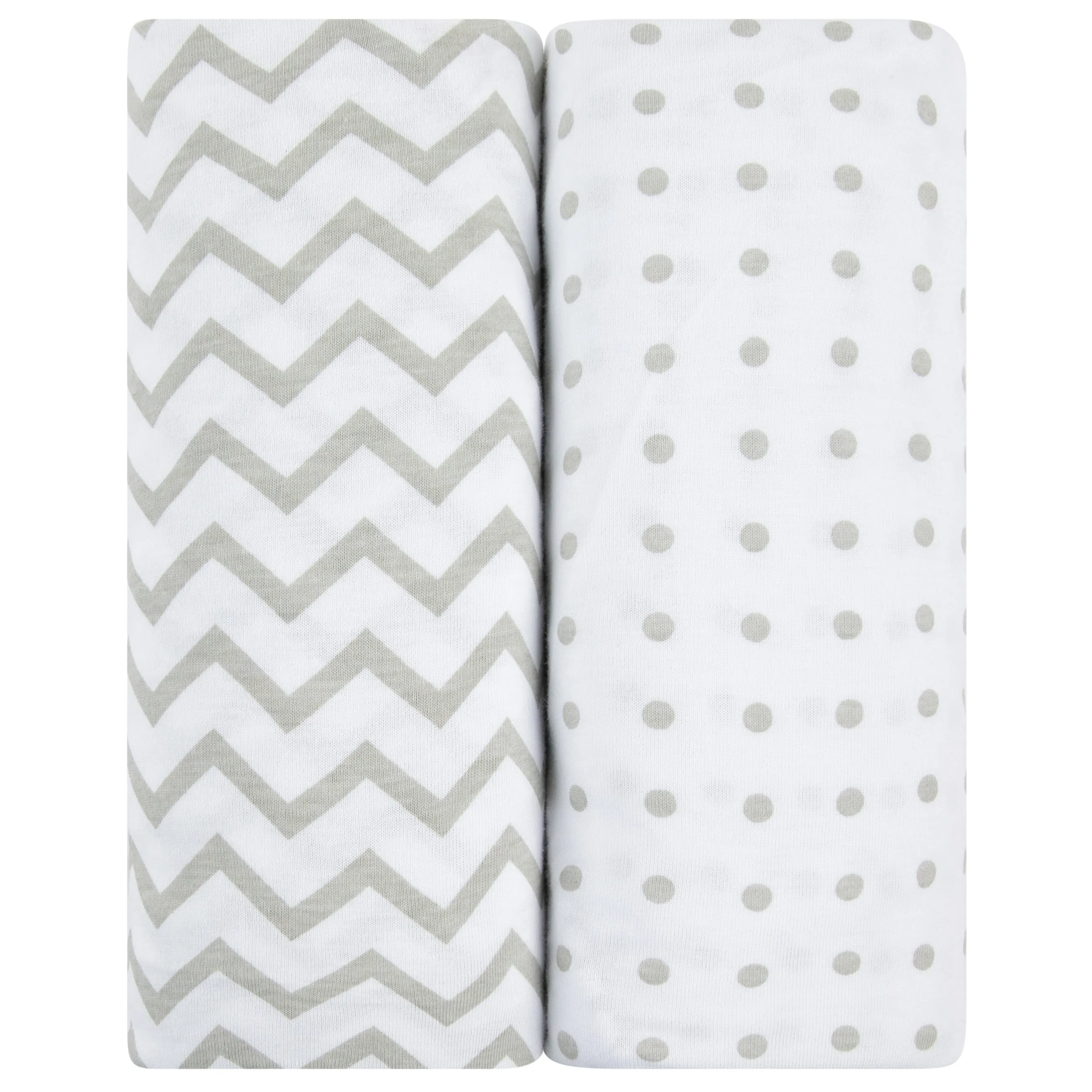 Changing Pad Cover | Cradle Sheet Set - Grey Chevron and Polka Dot