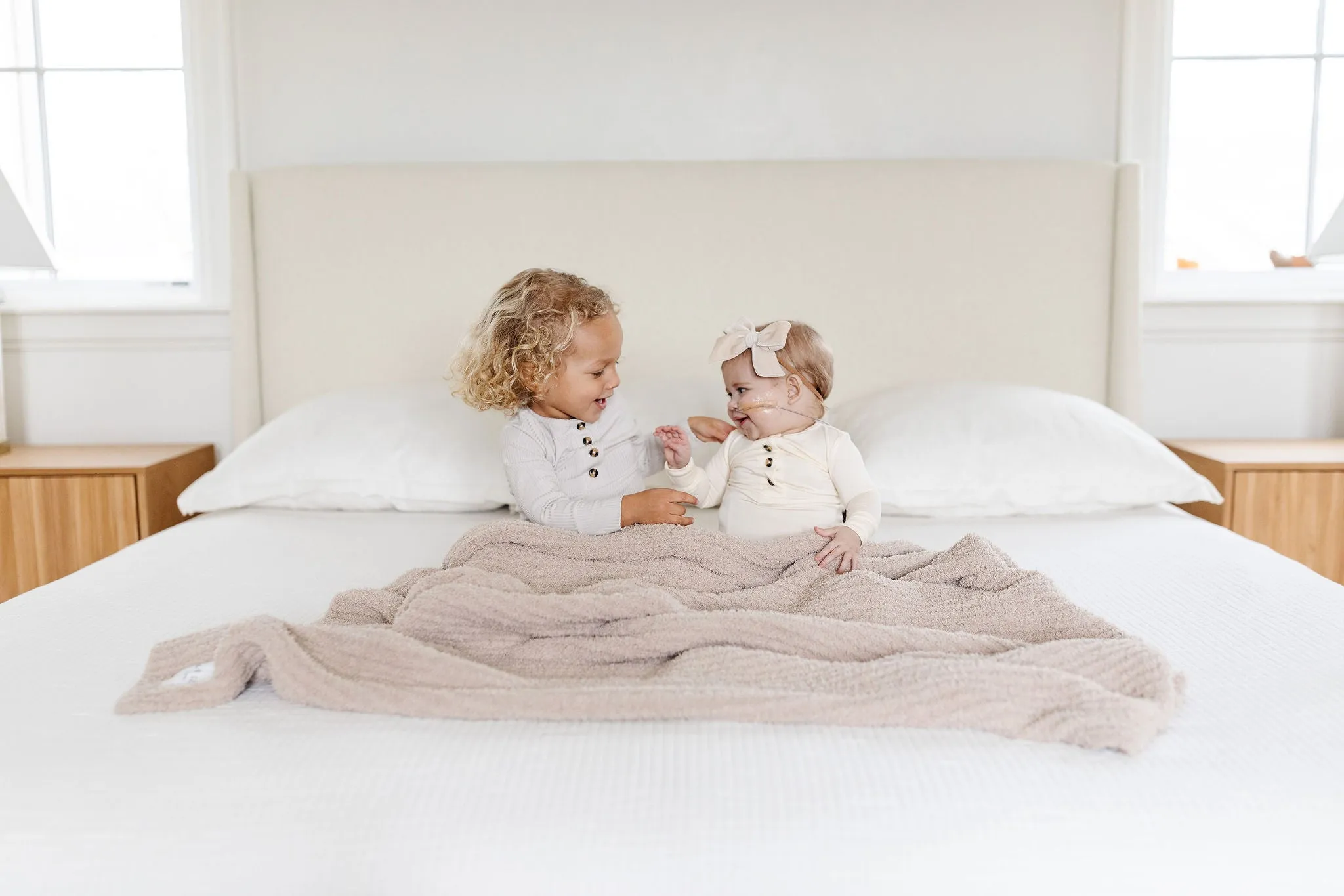 Chenille Blanket - Oatmeal - Small & Large