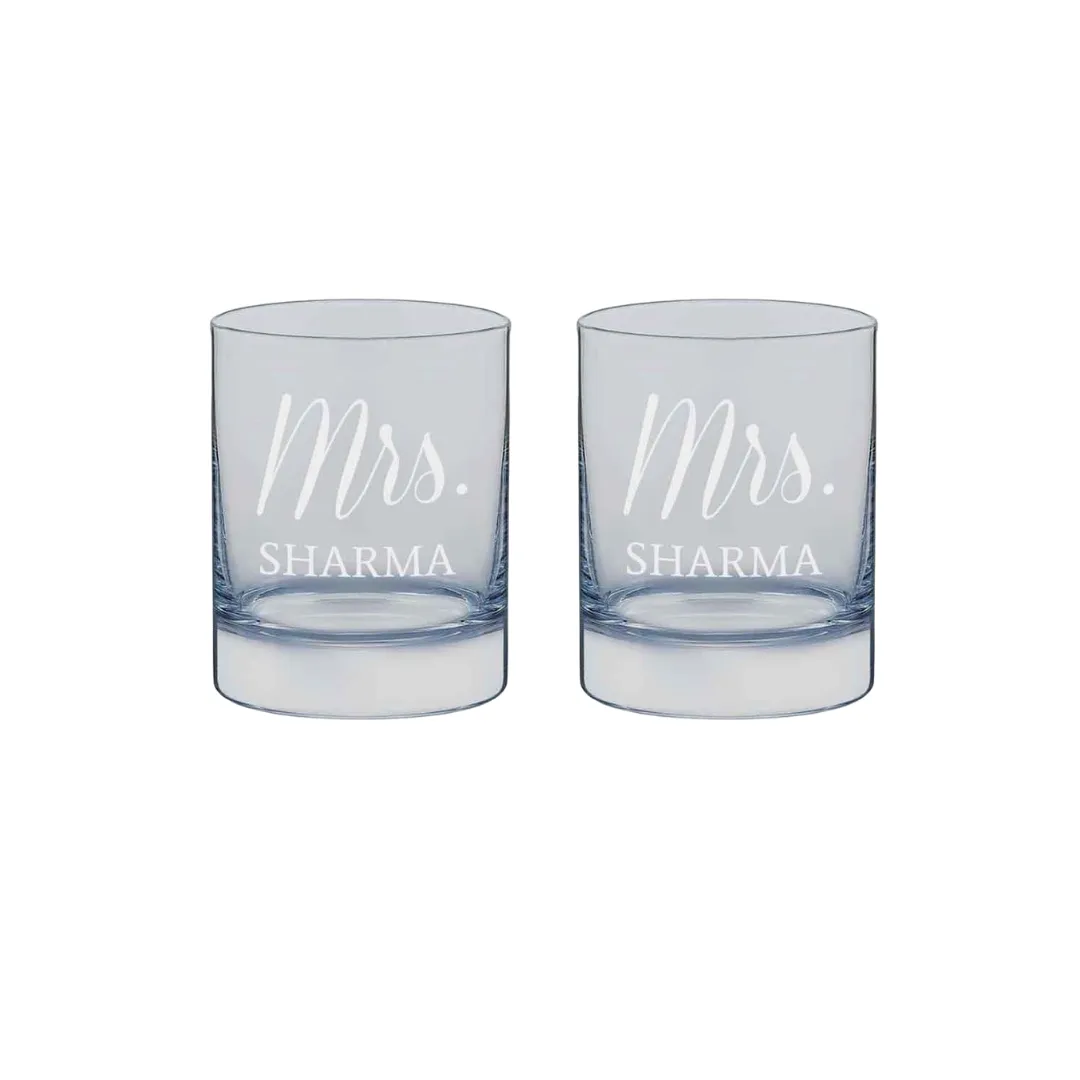 Classy Customized Whiskey Glass -Perfect Gift for Whisky Wife - Mrs